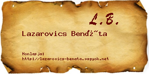 Lazarovics Benáta névjegykártya